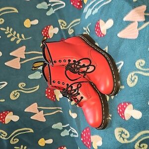 Dr. Martens 1460 Smooth Leather Satchel Red Boots